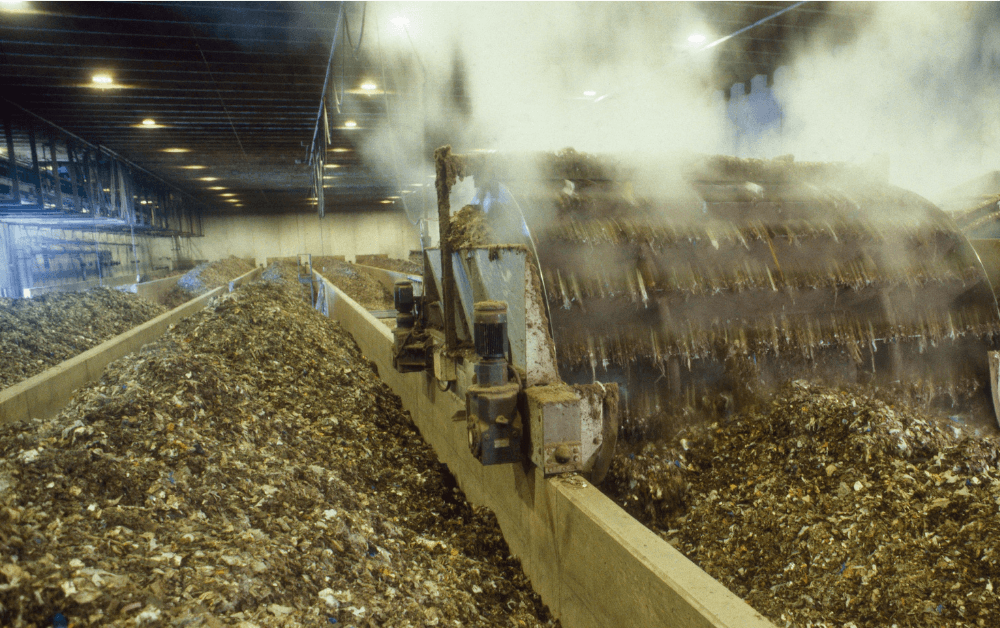 heat at commercial composting facility