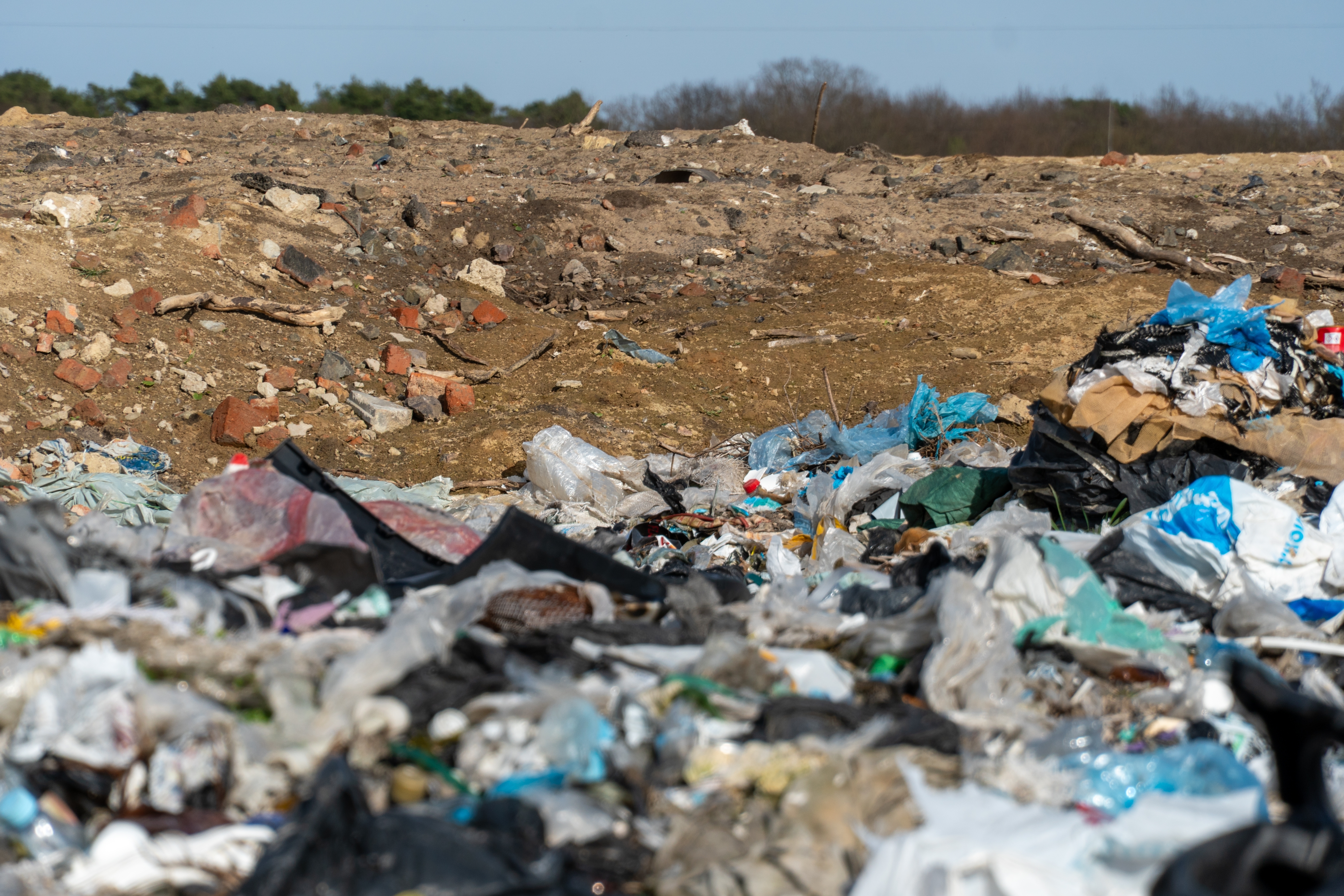 landfill filled with waste